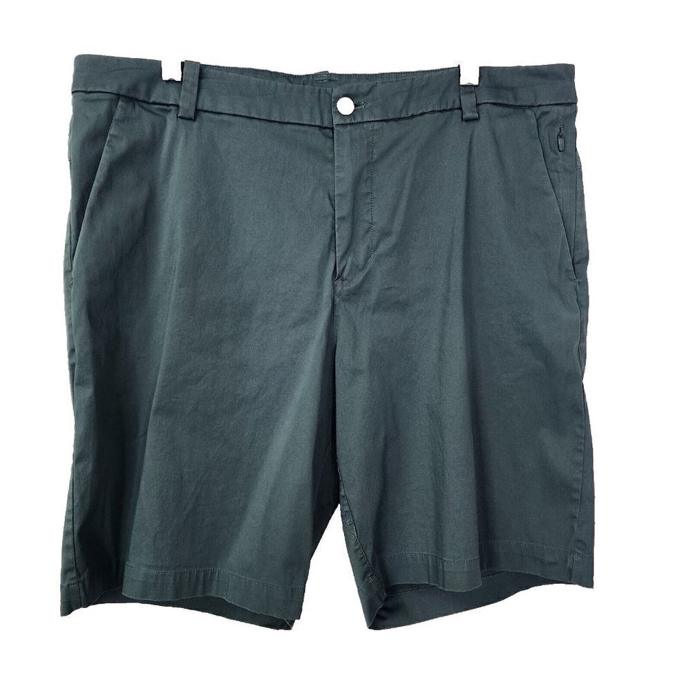 Lululemon Shorts Mens 36 Teal Blue‎ Comission Chino Flat Front Casual Athletic
